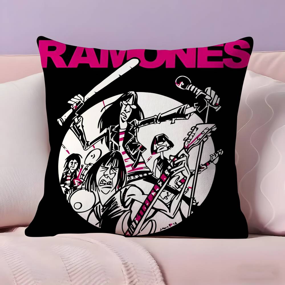 Rock Band R-Ramones Pillow Case Ultra Soft Skin Friendly Fabric Cloud Like Comfort & Concealed Zipper