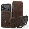 Applicable To IPhone17 ProMax Magnetic Snap Cell Phone Case Rotary Bracket Apple 16 Flip Leather Case Protection 15