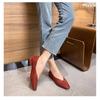 French Low Heel Square Toe Shallow Mouth Single Shoe for Women, Soft Soled Flat Shoes
