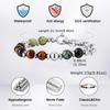 Original Hip Hop Natural Stone Bracelet for Men,Cool Senior Stainless Steel Metal Beaded Bracelet,Chic Accessories Gift