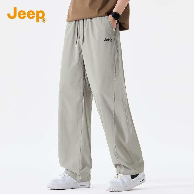 Jeep Men's Loose Fit Wide-Leg Casual Pants