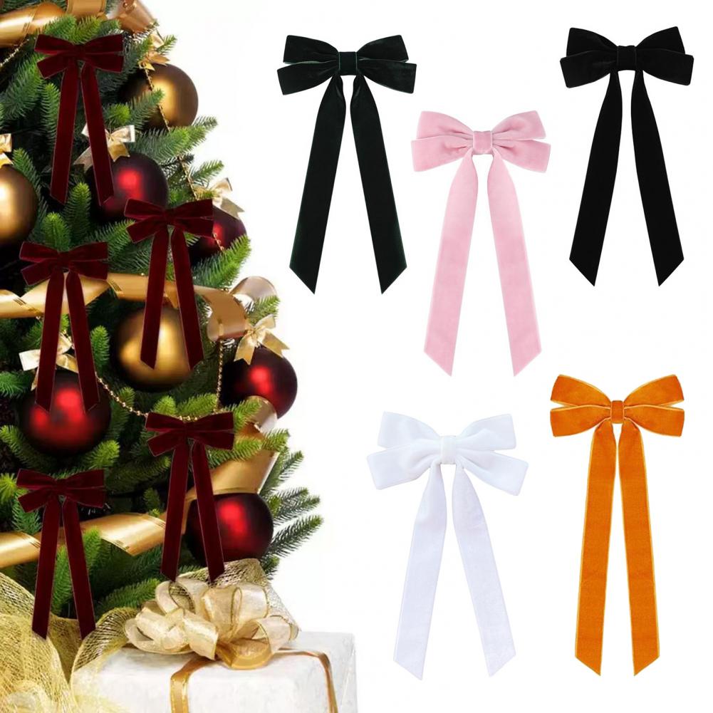 Partyzubehör Weihnachtsschmuck Elegante Samt-Weihnachtsschleifen für Baum Stühle Festliche Feiertagsdekorationen für Zuhause Party