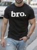 Μαύρο T-shirt με Γραφικό 'Bro' - Μαύρο με Στρογγυλή Λαιμόκοψη