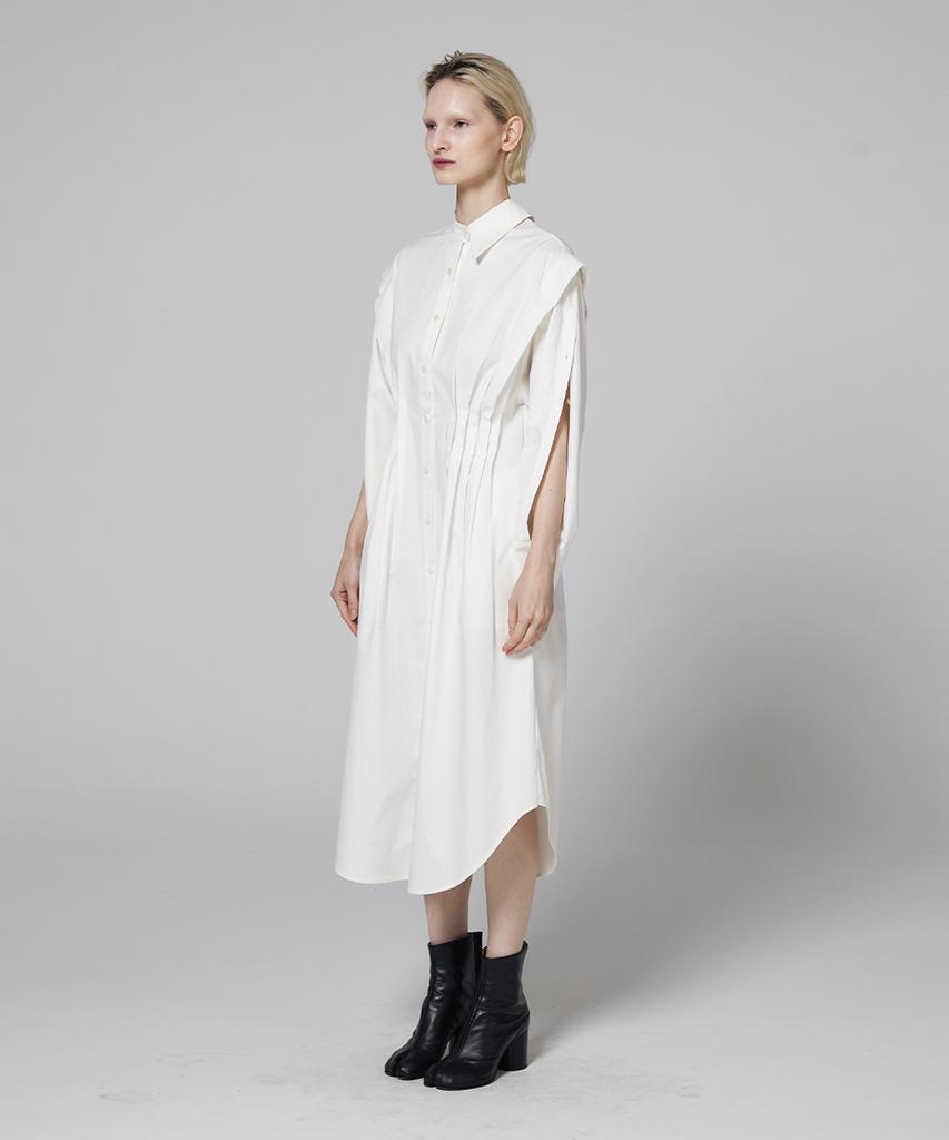 Meuameu Side Pleated Shirt Dress