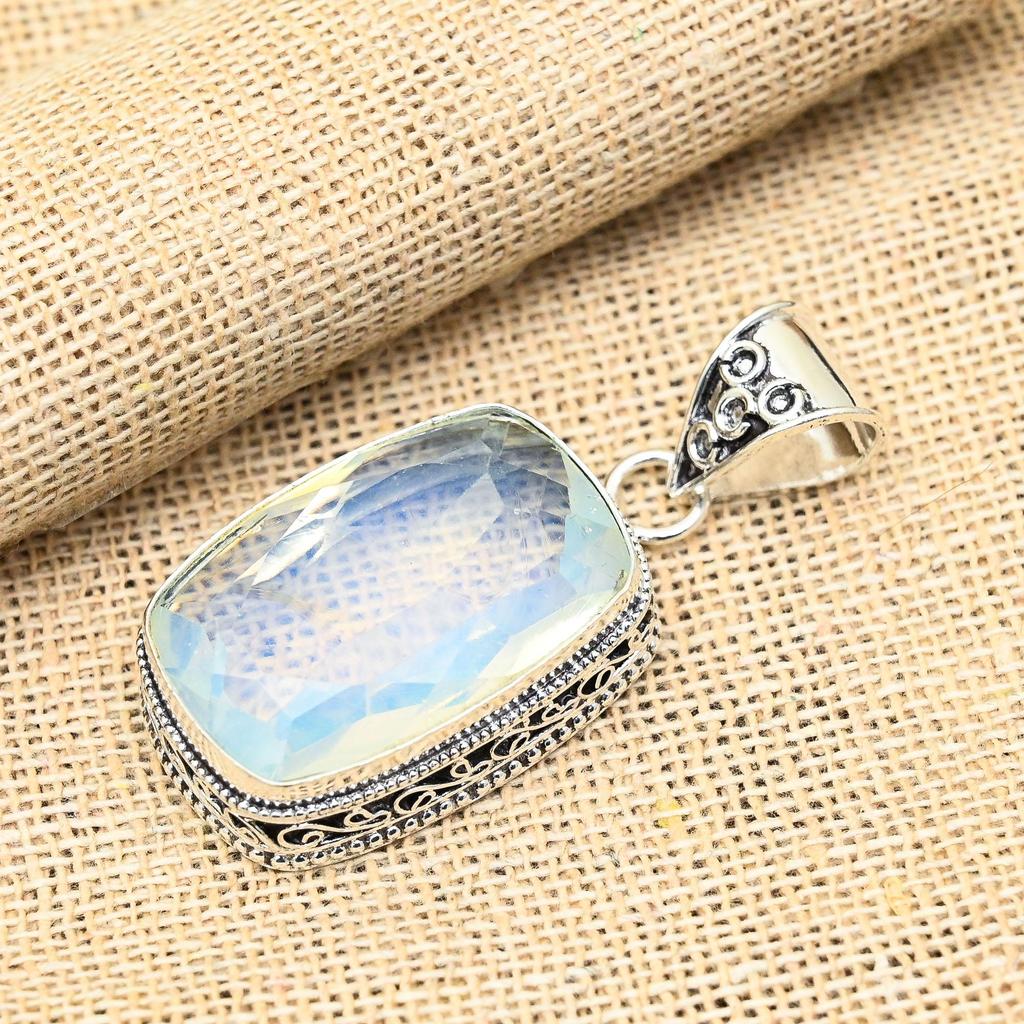 Milky Opal Gemstone Jewelry Handmade 925 Sterling Silver Pedant For Wedding Gift