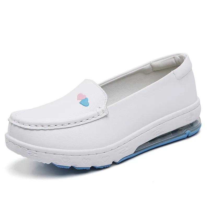 Fashion White Air Cushion Nurse Shoes for Women Comfortable Soft Sole Women Shoes  New Heart-shape Work Shoes Zapatos De Mujer