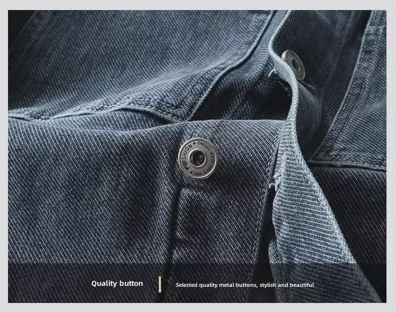 Heren American Retro Denim Jack - Herfst/Winter Casual Losse Pasvorm