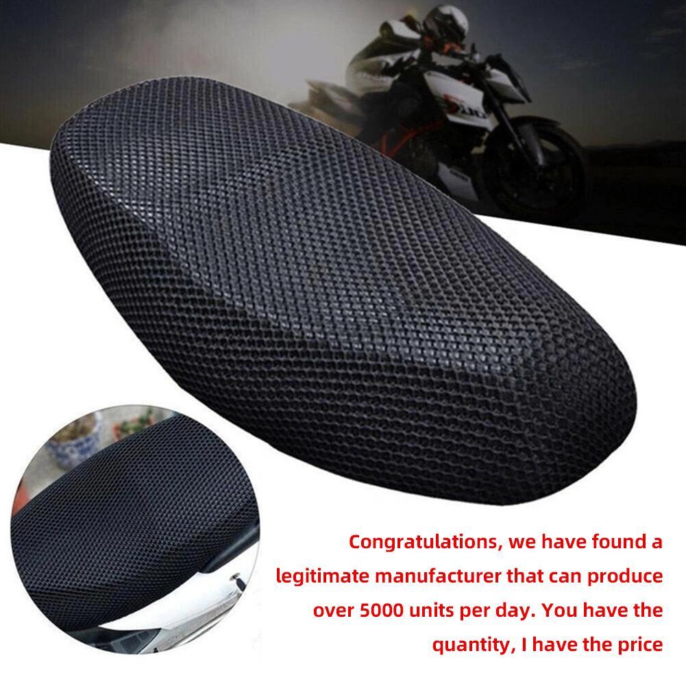 Summer Cool 3D Mesh Motorcycle Seat Cover Breathable Anti-Slip Cushion Cover Grid Seat Pad Protection Scooter Covers S3O5