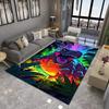 Graffiti Dinosaur Print Large-area Carpet Suitable for Living Room and Bedroom Mats Anti Slip Wear-resistant Soft Rug Beautiful