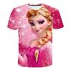 2026 New Summer Disney Frozen 3d Print T-Shirt Anna Elsa Printing Girls Tops Frozen Snow Queen Anna Elsa Cartoon Print Shirts