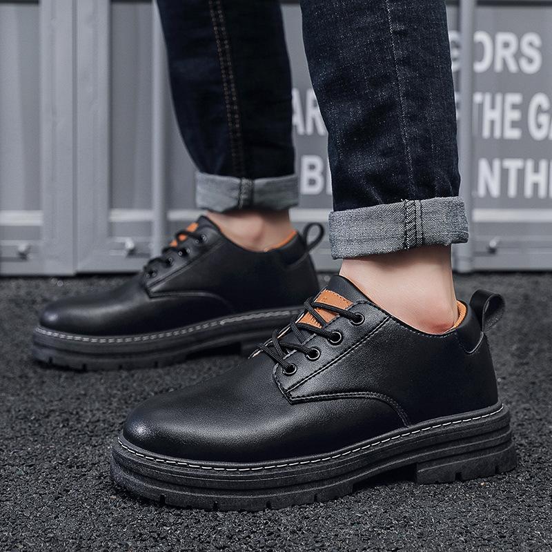 2024 Herbst Neue Herren Britische Workwear Schuhe Freizeitschuhe Retro Motorrad Lederschuhe