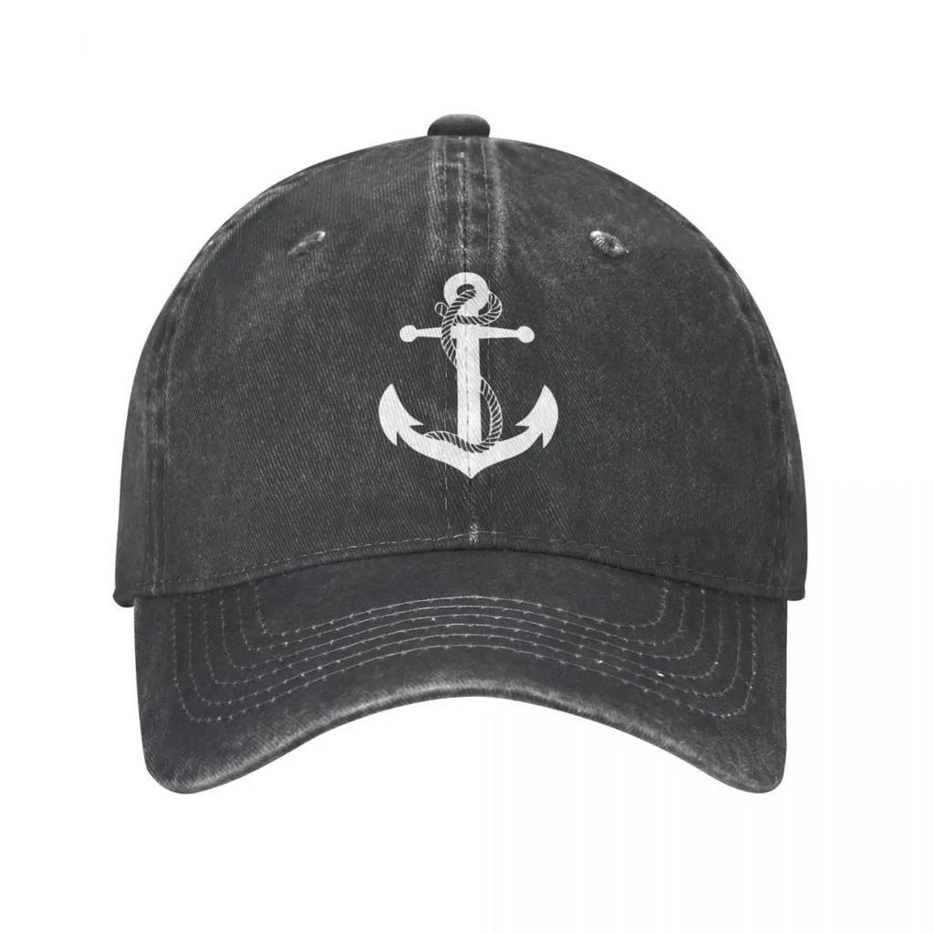 Anchor Nautical Captain Men Baseball Caps Distressed Washed Caps Hat Vintage Outdoor Workouts Unstructured Soft