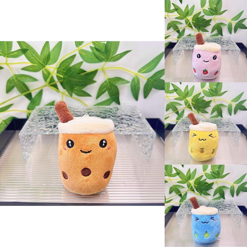 Charming Fruit Bubble Tea Plush Keychain Colorful Cartoon Doll Perfect For Gifts