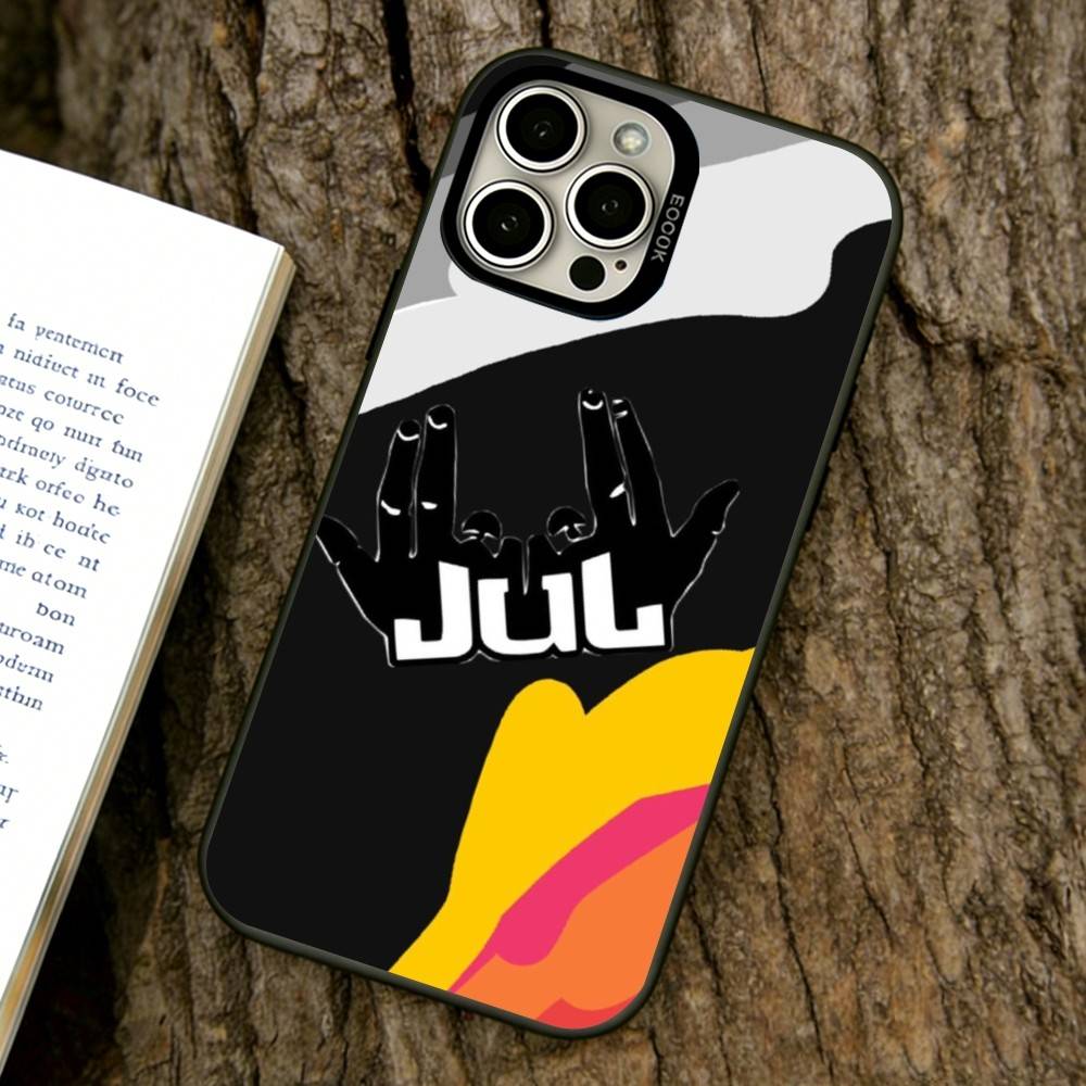 Rapper JuL Handyhülle Für iPhone 17,16,15,14,13,12,11 Plus,Pro Max,XS,Bunte Silber Schwarz Hülle