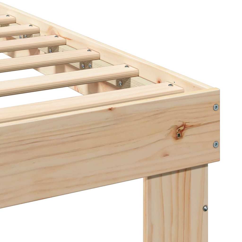 Bed Frame with Headboard Brown 180 X 200 Cm Solid Pine Wood
