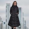 Dames winter katoenen jas lange dikke jas met capuchon effen kleur slanke warme katoenen kleding elegante mode jas