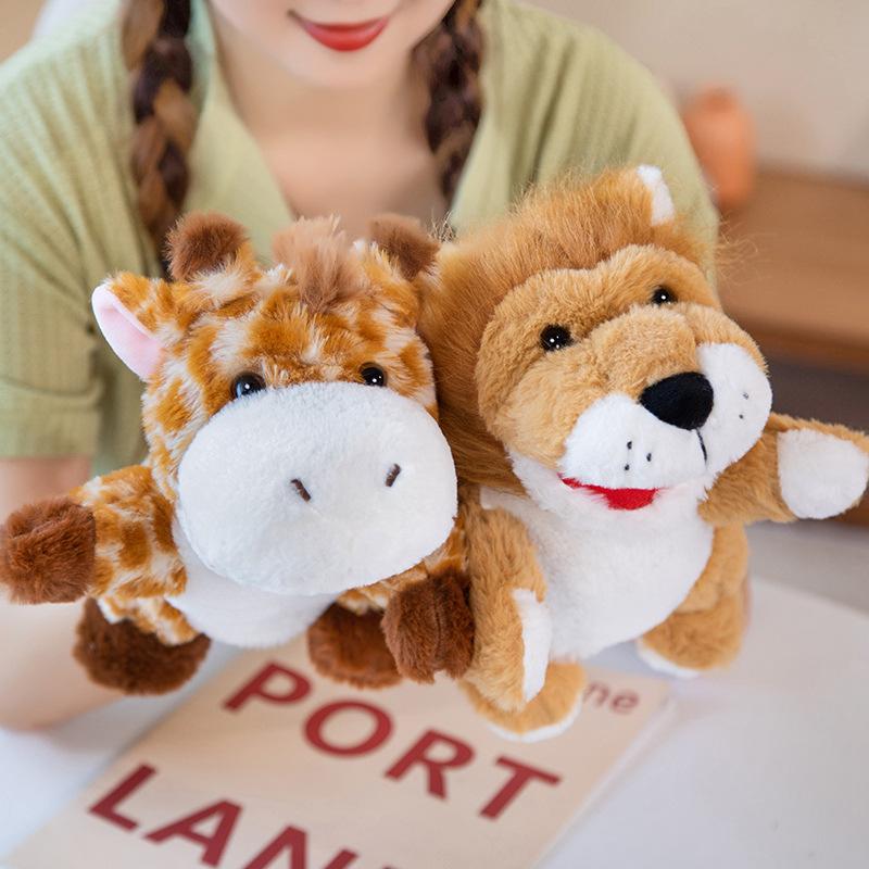 Animaux en peluche, jouets, marionnettes à main, poupées Kawaii, jouets éducatifs pour bébé, Lion, éléphant, lapin, singe, cadeau pour enfants