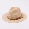 Summer New British Style Tether Straw Hat Couple Vacation Wind Visor Seaside Vacation Panama Beach Hat