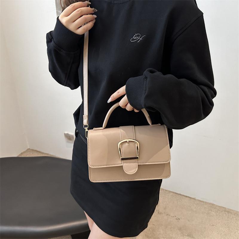 Chic Pu Small Square Handbag For Women Stylish Street Trend Shoulder Bag