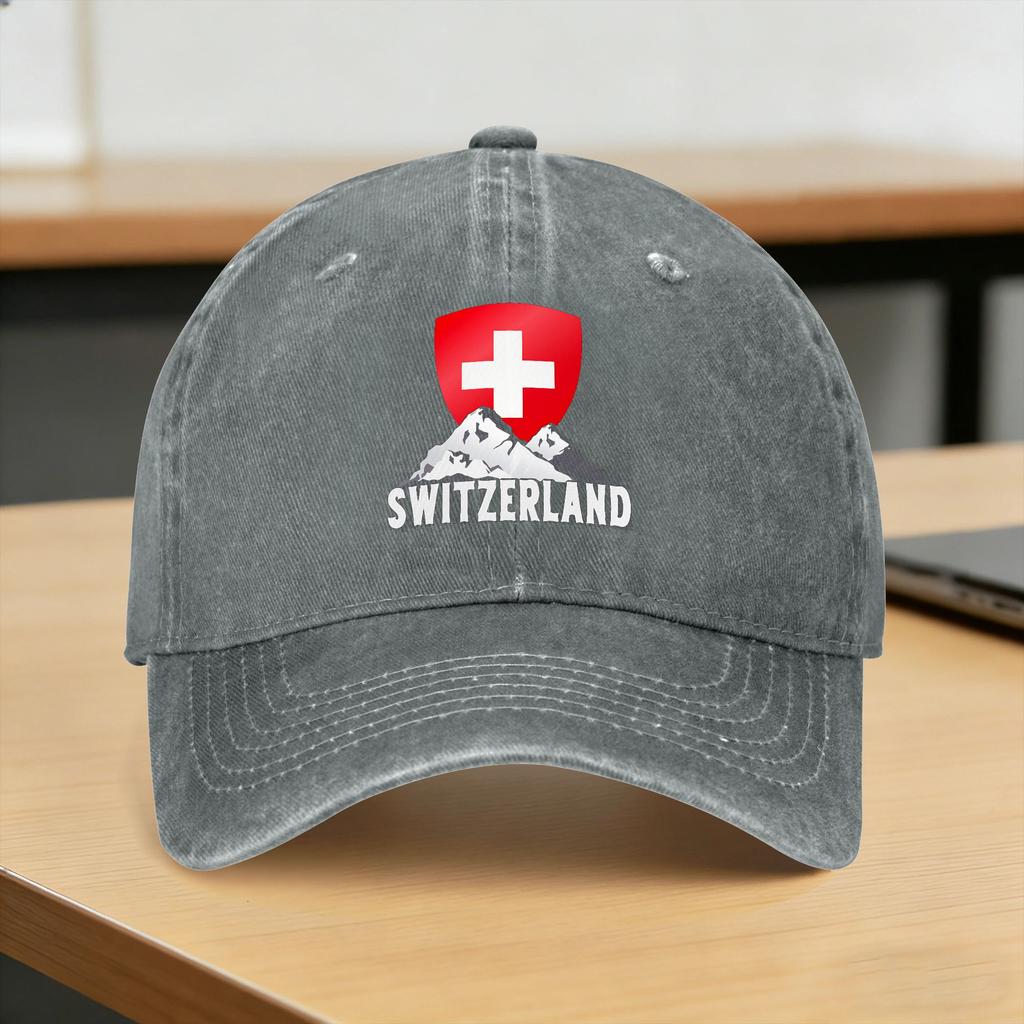 Schweiz Hemma till Helvetiska bergen Schweizisk Casual Basebollkeps För FeUnisex Unisex Sommar Vandring Fiske Truckerhatt Hög Kvalitet