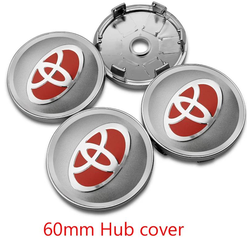 4Pc 56mm+60mm 57mm 62mm Car Wheel Center Hub Cap For Toyota TRD Rav4 Yaris Prius Avensis Corolla Camry Cover Sticker Accessories
