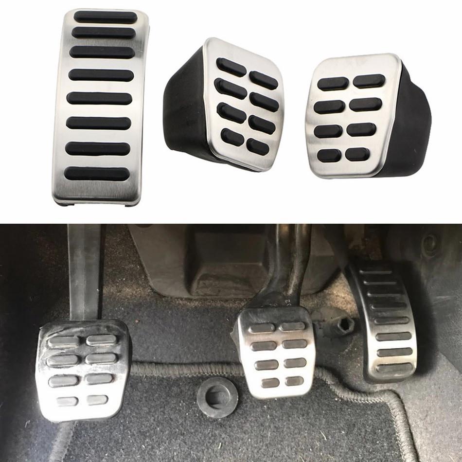 Stainless Steel Car Gas Brake Pedals MT/AT Pedal Cover for Seat Ibiza 6K 6L 6J Skoda Fabia VW Polo 9N 6R Bora Golf MK4 IV