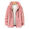Men Plush Hooded Jacket Fuzzy Full-Zip Casual Hoodie Solid Color Checkered Warm Winter Coat for Street School Party Wear