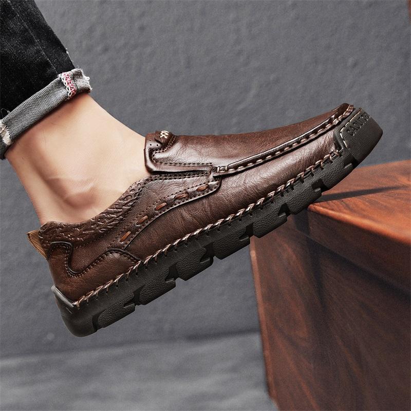 Mode Heren Echt Lederen Schoenen instapper Britse Stijl Vrije Tijd Loafers Schoenen Zachte Zool Slijtvast Comfortabele Schoenen heren schoeisel