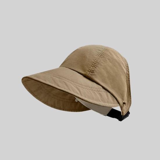 Sun Hat Adjustable Back Buckle Extended Brim Hollow Top Design Ponytail Hat Summer Outdoor Activities Sun Protection Hat