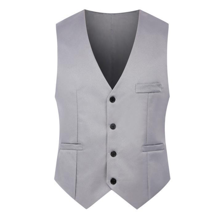 Vesta slim de costum pentru bărbați în stil coreean - Business casual pentru primăvară și toamnă, Vestă elegantă profesională pentru domni de onoare