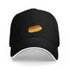 Hotdog Logo Baseball Cap Black Adjustable Hat with Fun Food Design for Casual Wear and Outdoor Activities
