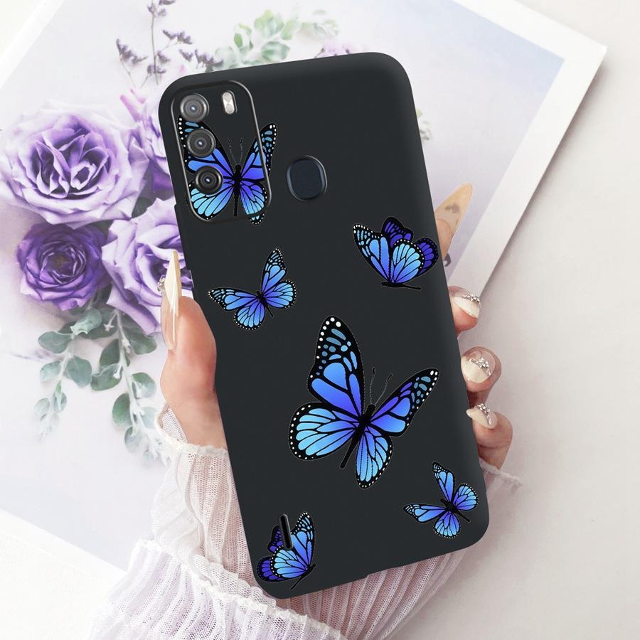 Case for Itel Vision 1 Pro Matte Soft Silicone Black butterfly  Shockproof Phone Bags For ItelS16 S 16 Vision1pro  Back Covers