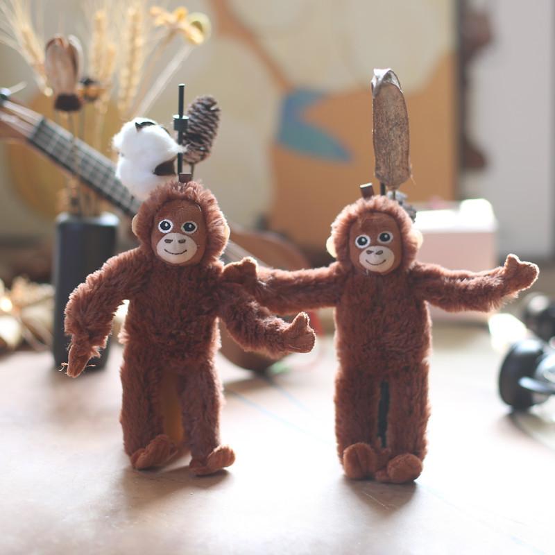 Cute Adorable Monkey Plush Toy Keychain Soft Stuffed Animal Doll For Bags 20cm