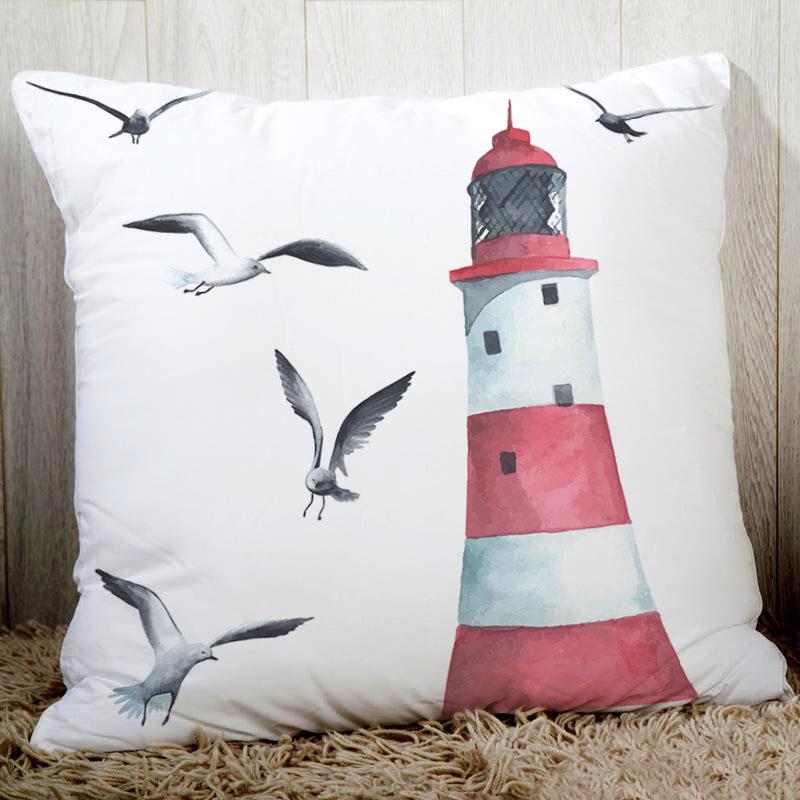 Classic Artwork Blue Sea Sail Print Quality Sofa Cushion Cover Home Decor Pillowcase
