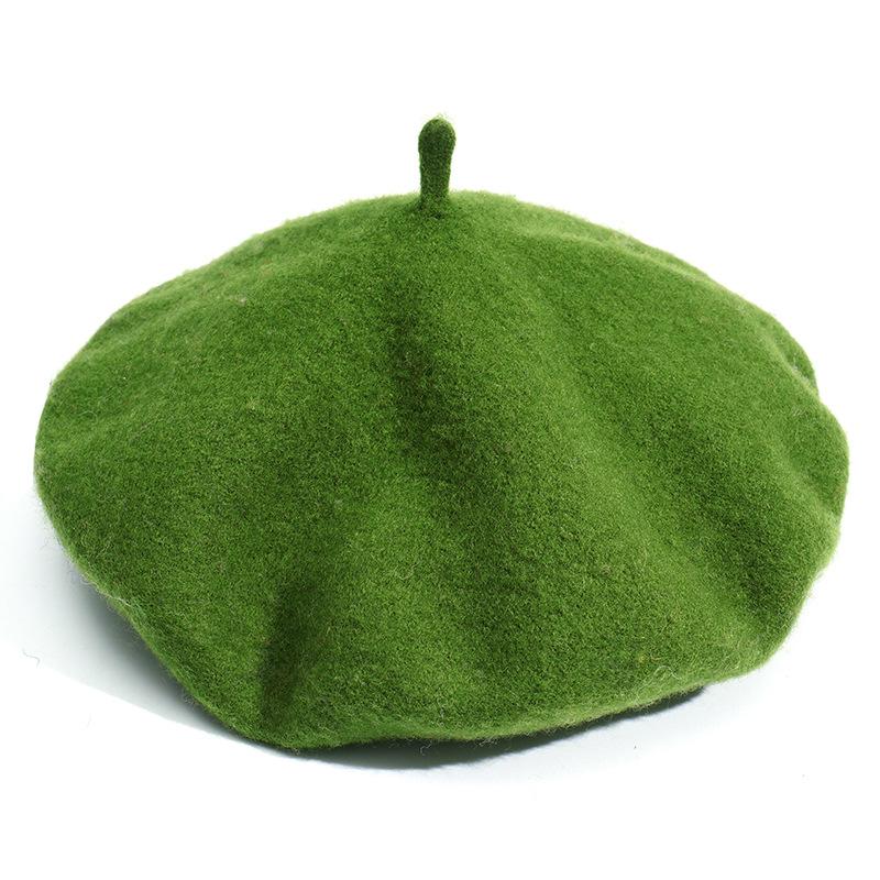Berretti di Lusso in Lana Vergine Berretto Basco in Feltro da Donna Stile Britannico Cappello Basco da Ragazza Elegante da Donna Tinta Unita Cappelli Invernali