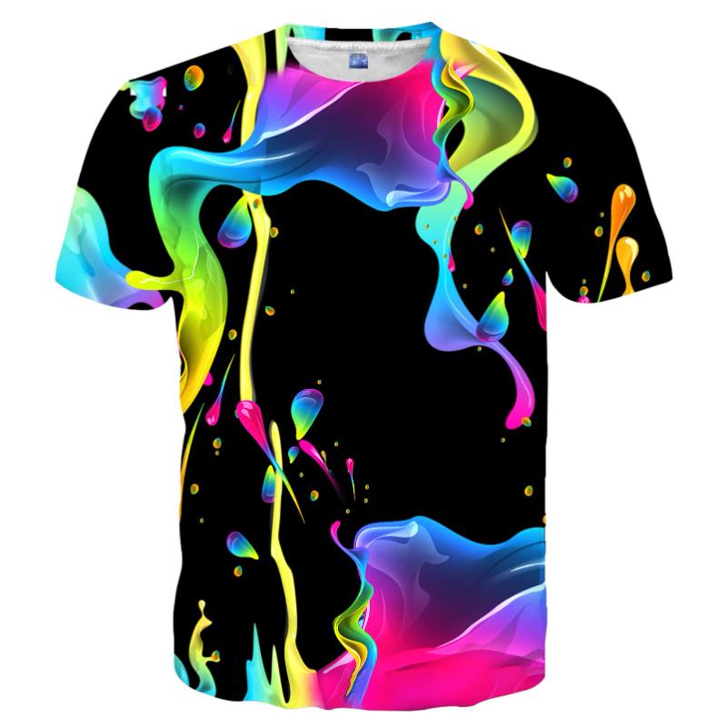 Fashion Flame Graphic T Shirts For Men New Summer Casual 3D Print Colorful Flame Hip Pop Men T-shirt Street Short Sleeve Kid Tee