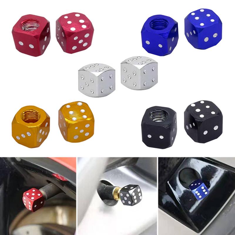 1 ζεύγος αλουμινένια καλύμματα βαλβίδας ζαριών υψηλής ποιότητας Καπάκια στελέχους βαλβίδας αέρα ελαστικών Αξεσουάρ τροχών ποδηλάτου ποδηλάτου βουνού δρόμου