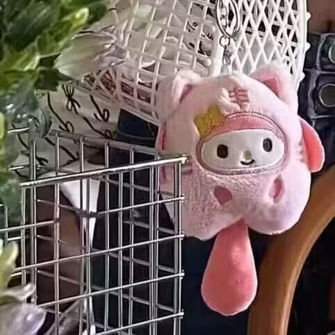 Sanrio Tiger Plush Keyring Hello Kitty Kuromi My Melody Soft Toy Bag Pendant Gift for Kids