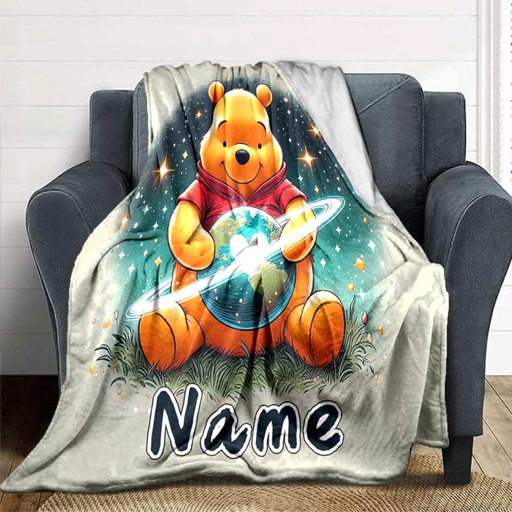 Custom Name "Space Adventure Winnie" Blanket for Couch & Bed, Plush Cozy Fuzzy Blanket Super Soft & Warm Blankets for Fall and Winter. 0908427
