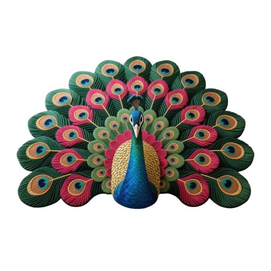 Peacock Floor Mat 3D Realistic Pattern Bathroom Mat Quick Dry Floor Rug with Anti-Slip Backing for Kitchen Bedroom Entrance