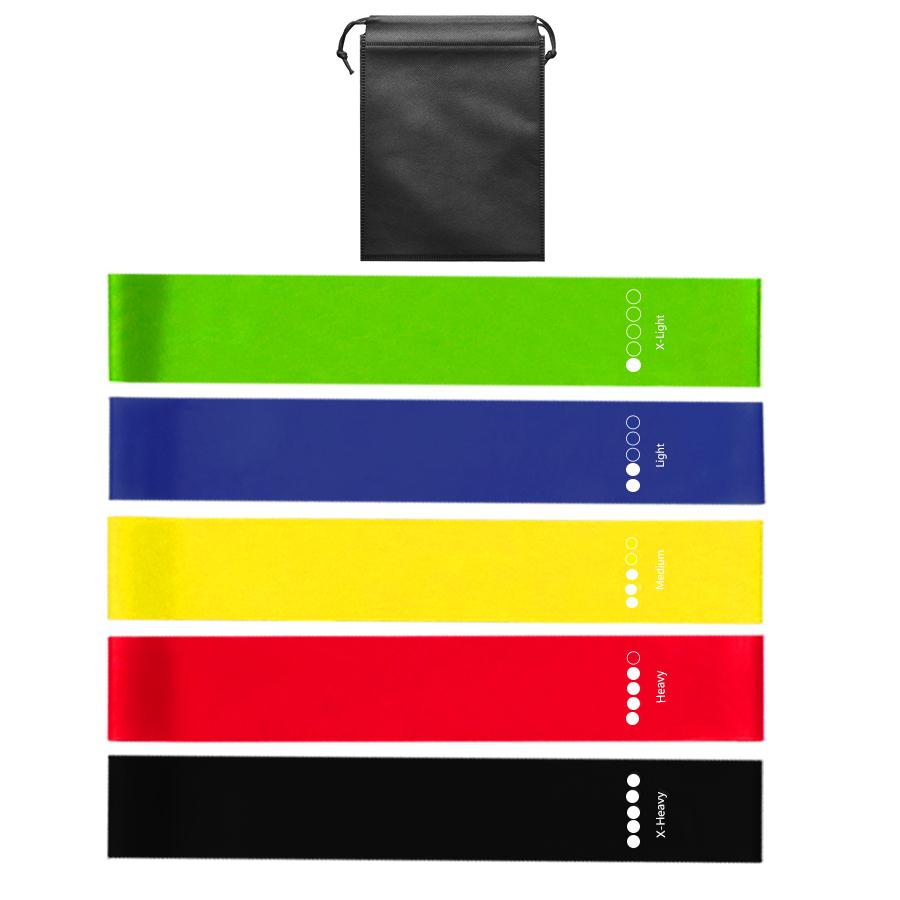 Bandes élastiques de fitness pour exercices de yoga et de sport, idéales pour la maison, 5 niveaux de résistance différents, équipement d'entraînement pour Pilates et Crossfit
