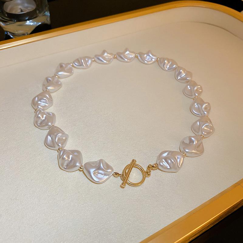 Imitatie Parels Barok Onregelmatig Ketting Kleine Parels Mode Zoet Licht Luxe Nekketting Halsketting