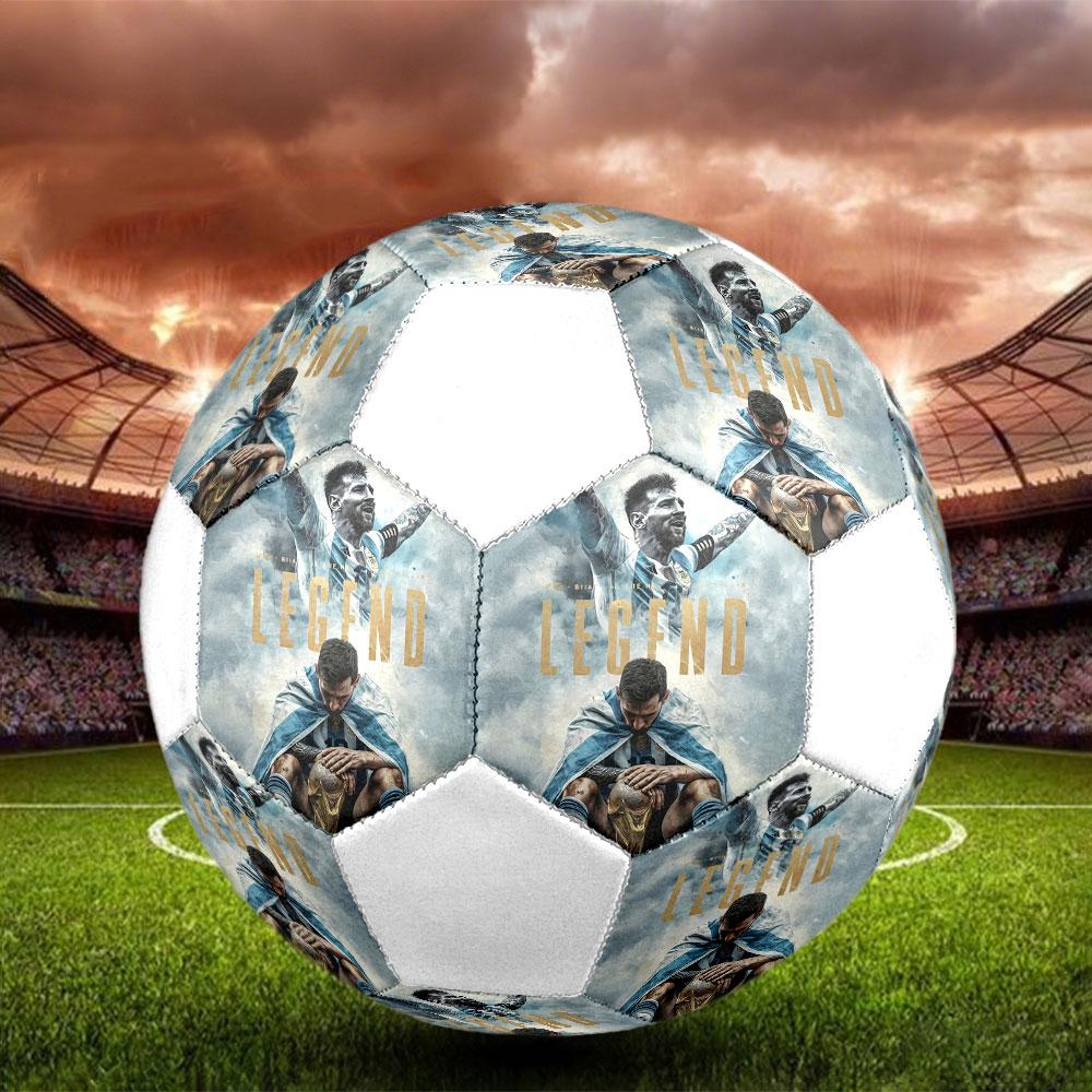 Fotbalový míč Lionel Messi Velikost 5, Strojově šitý PVC, Odolný & Vysoký odskok, Vhodný pro všechny věkové kategorie, Fanouškovské zboží, Pro zápasy & venkovní použití.