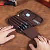 Handmade Leather Genuine Leather Pencil Case 4 Slots Design Pen Case  Office Supplies