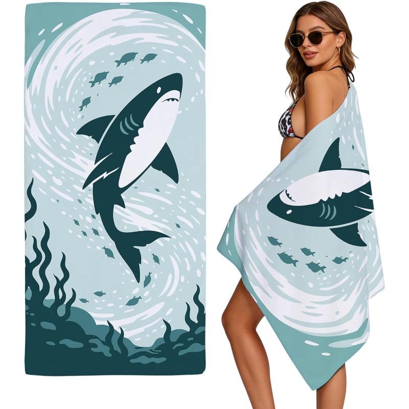 Blue Tie Dye Sea Turtle Print Beach Towel Boho Ocean Themed Quick Dry Sand Free Lightweight Towel for Beach Pool Travel Camping