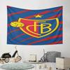 Red and Blue Shield with Yellow Star Pattern Wall Hanging Tapestry Decorative Tapestry Home Decor for Bedroom and Living Room