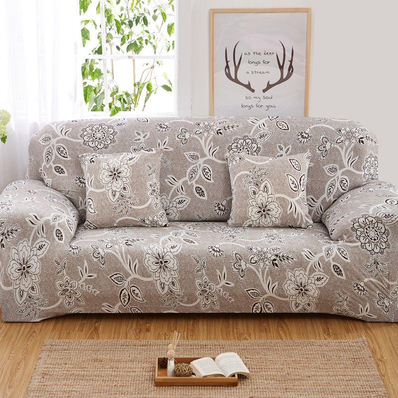 Flower Printed Sofa Cover Slipcover Soft And Elastic Anti-skid Stretch Couch Cover Available In Multiple Sizes