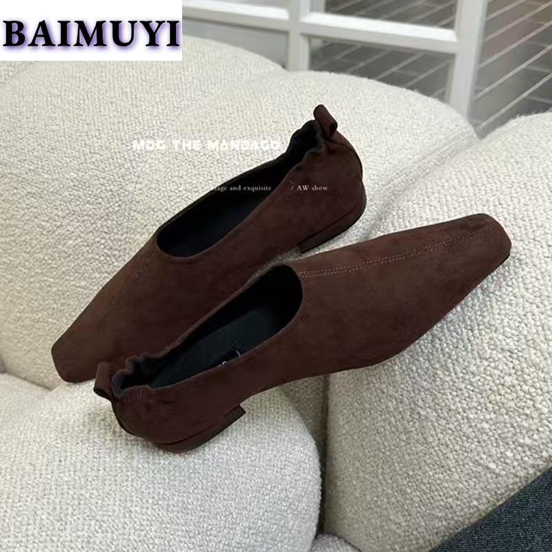 Dámské mokasíny s hranatou špičkou 2025 Trend Módní Nízký podpatek Boty pro úřad Práce Ležérní Chůze Šaty Designér Nové Mujer Zapatillas