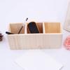 Multi-Segment Unpainted Pen Holder Wood Student Stationery Pencil Storage Box for Office