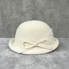 Elegant Mesh Bow Top Hat Ladies French Retro Short Brimmed Hat British Wool Beret